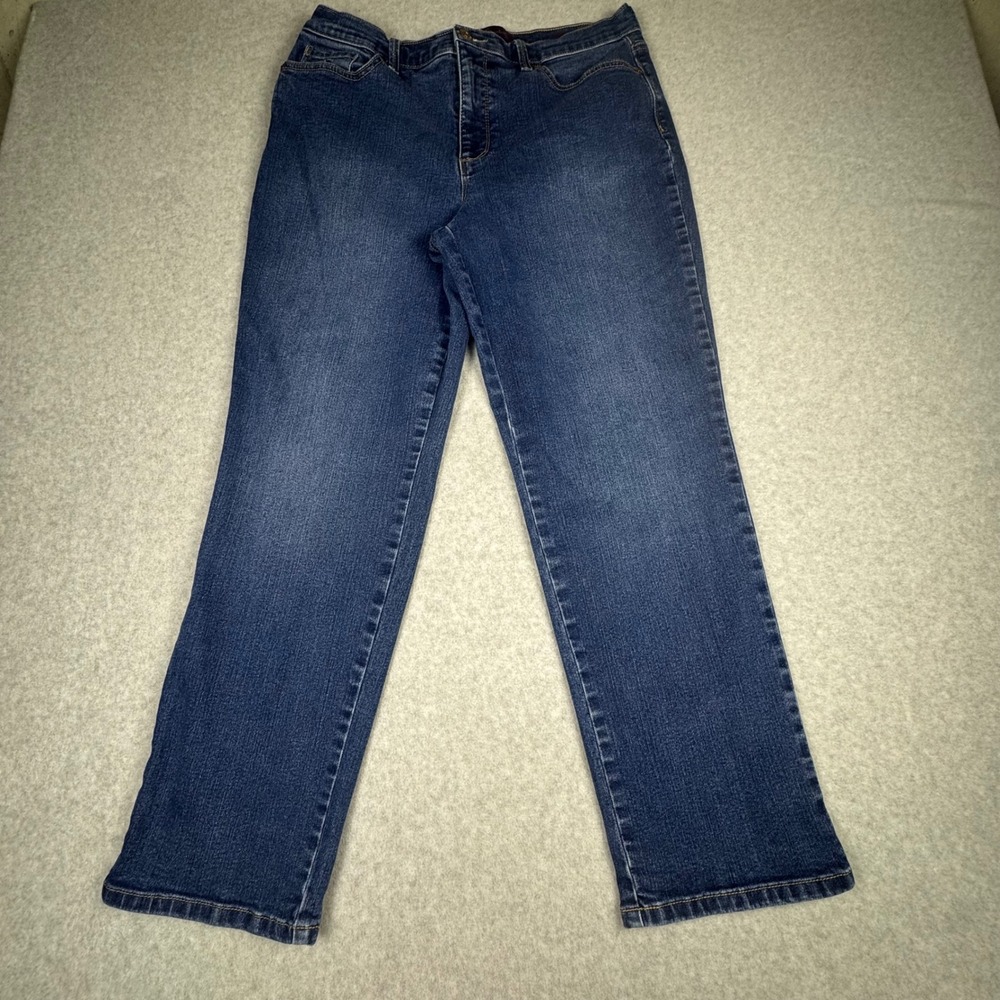 Gloria Vanderbilt Amanda High Rise Straight Leg Jeans Blue 14S Medium Wash